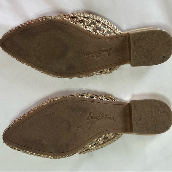 Sam Edelman Gold Leather Clara Mules - Picture 5 of 5